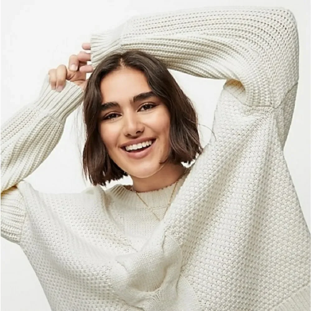 J.Crew Cable-knit Balloon Sleeve Sweater sz Sm
